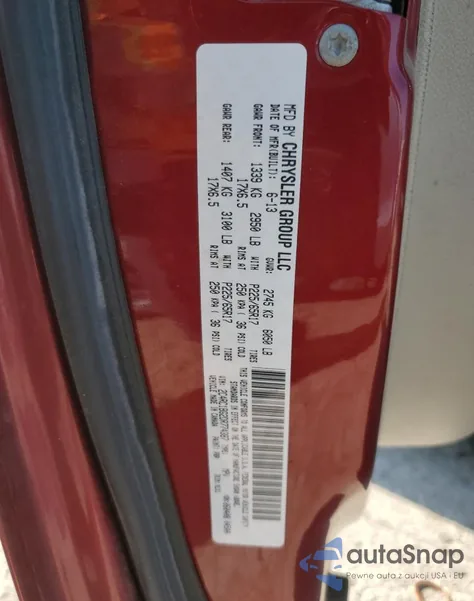 2013 Chrysler Town & Country Touring из США, поврежденный, VIN 2C4RC1BG2DR774387